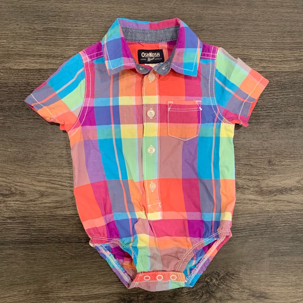 Osh Kosh B’Gosh Boys Plaid Dress Shirt with Snaps